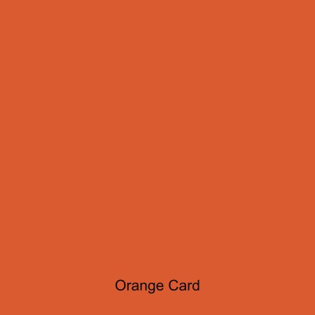 Orange coloured card