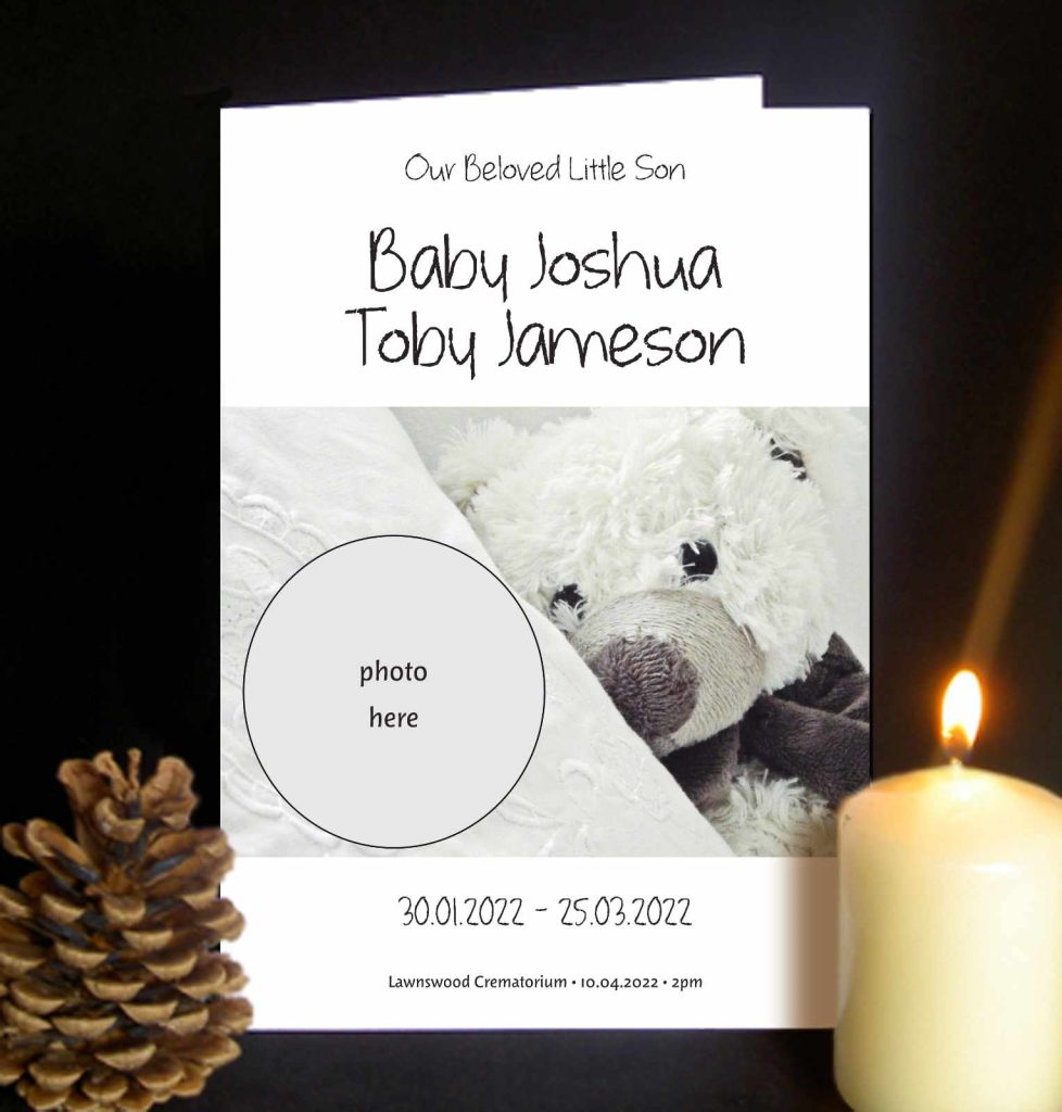 Funeral Order of Service Pillow Talk Design.