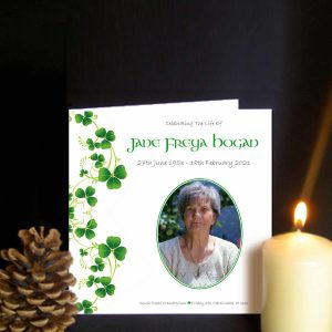 Funeral order of Service Shamrock Clover Design