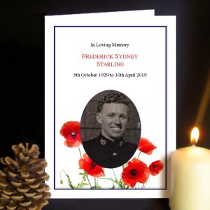 Funeral Order of Service Poppies Design. Ideal for Service Personnel.